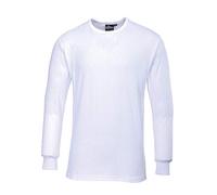 Portwest B123 Thermal T-Shirt Long Sleeve Round Neck Breathable White