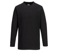 Portwest B196 Long Sleeve Cotton Work T Shirt Premium Cotton Breathable Fabric Durable Twin Needle Stitching Corporate Casual Workwear