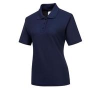Portwest B209 Naples Women's Polo Shirt Short Sleeve Button Placket Opening | Navy, Small, UPF 30, Tailored Fit, 35% Cotton, Twin-Stitched Seams, Rib Collar and Cuffs, Durable, Sun Protection, Corporate