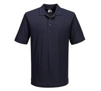 Portwest B210 Naples Polo Shirt Short Sleeve Machine Washable Button Front | Navy, 4X Large, UPF 40+, Regular Fit, 35% Cotton, Polycotton, Rib Collar and Cuffs, Pique Knit Twin-Stitched Seams, Corporate