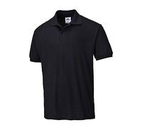 Portwest B210 Naples Polo Shirt Short Sleeve Pique Knit Polycotton Black