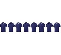 Portwest B210 Naples Polo Shirt Short Sleeve Pique Knit Polycotton Uniform Workwear Breathable Rib Collar UV Protection Twin Stitch Durable Wear, Navy, 5XL (Pack of 2)