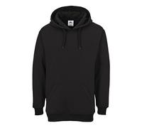 Portwest B302 Roma Hoodie Soft Durable Workwear Pullover with Kangaroo Pocket 40+ UPF Sun Protection Comfortable Fit for Casual Corporate and Industrial Use, Black, M