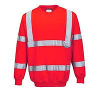 Portwest B303 Comfort Elasticated Hi-Vis Sweatshirt Red, XX-Large
