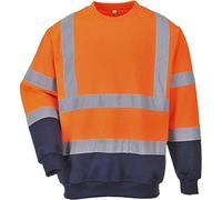 Portwest B306 Hi-Vis Contrast Sweatshirt Ribbed Cuffs Polycotton Reflective