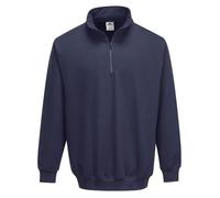 Portwest B309 Sorrento Quarter Zip Sweatshirt Metal Detector Friendly | UPF 40 Plus Rated, 300g Brushed Polycotton, Non-Magnetic Nickel-Free, Ribbed Cuffs and Hem
