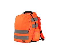 Portwest B905 Hi Vis Safety Backpack 25L Reflective Work Rucksack with Phone Pocket Padded Straps EN ISO 20471 Durable 600D Polyester High Visibility, Orange