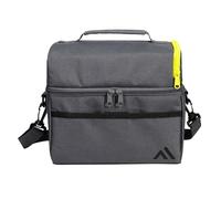 Portwest B913 Lunch Cooler Bag Insulated Dual Compartment Food Storage Work Travel Durable Polyester Adjustable Strap Portable 7.5 Litre Capacity, Zoom Grey, One Size