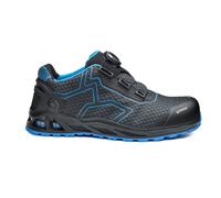 BASE K-TREK B1005B S1P HRO SRC Aluminium Toe i-daptive Sole Dry’n Air Footbed SmellStop BOA Closure Ballistic Midsole Seamless Trainer, Black/Blue, UK 9