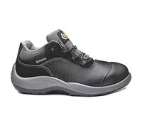 Portwest BASE Protection B0118 Mozart S3 Low Safety Shoe Water Resistant | Black/Grey, 5, S1P EN ISO 20345, Leather Lined, Rubber Outsole, Lace-Up Fastening, Anti-Static Footwear, Non Metallic, ESD