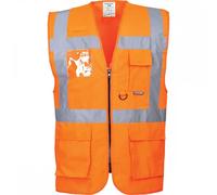 Portwest Berlin Executive Vest Orange 4XL Colour: Orange, Chest Size: 4XL