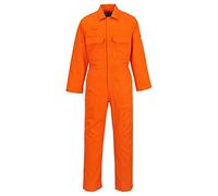 Portwest BIZ1 Mens Heat Flame Resistant Welding Overalls Bizweld FR Protective Boiler Suit Work Coveralls Durable Workwear Mechanics Warehouse Garages Orange, Small