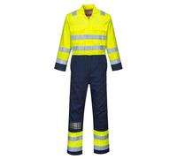 Portwest BIZ7 Hi-Vis Anti-Static Bizflame Pro Coverall Yellow/Navy, Small