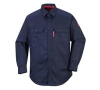 Portwest FR89 Bizflame 88/12 Lightweight FR Shirt Flame-Resistant ARC2 Protection CE Certified UV Resistant Durable Workwear Chest Pockets Adjustable Cuffs Breathable Fabric Comfortable Fit, Navy, 5XL