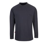 Portwest FR33 Bizflame Flame-Resistant Long Sleeve T-Shirt | EN ISO 11612, 237g Cotton-Carbon Fibre Knit, Concealed Pencil-Stall Pocket, Anti-Static Protection