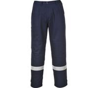 Portwest FR26 Bizflame Work Flame Resistant Trousers High Visibility Reflective FR Pants CE CAT III ATEX Welding Protection Triple Stitched Workwear, Navy, Small