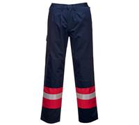 BizFlame Mens Flame Resistant Plus Trousers Navy Blue L 32"