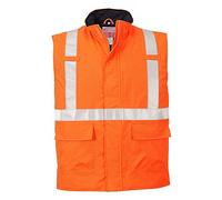 Portwest Bizflame Rain Hi-Vis Antistatic FR Bodywarmer, Size: S, Colour: Orange, S776ORRS