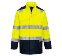 Bizflame Rain Hi Vis Waterproof Light Arc Jacket Yellow / Navy S