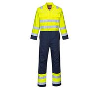 Portwest BIZ7 Hi-Vis Anti-Static Bizflame Pro Coverall Yellow/Navy, Large