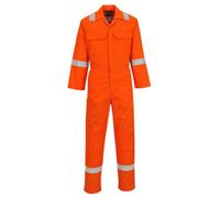 Portwest Men's Coverall Bizweld BIZ5 - Flame Resistant, 100% Cotton, Reflective Tape, Orange Tall L