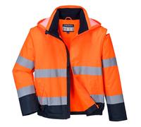 Portwest Bomber Jacket C464 Hi-Vis 2-in-1 Contrast Essential Lite Orange Navy