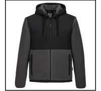 Portwest Borg 300g Hooded Fleece Workwear Jacket Black / Grey Sizes S - 3XL