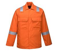 Portwest BZ13 Bizweld Work FR Jacket Flame Resistant Long Sleeve Stud Front