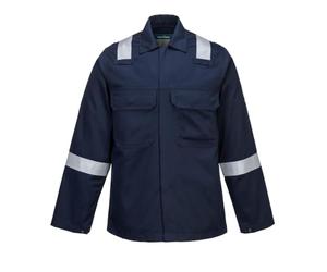 Portwest BZ13 Bizweld Work FR Jacket Flame Resistant Long Sleeve Stud Front | Navy, 2X Large, EN ISO 11612, UPF 40+, EN 61482-2, Secure Fit, Radio Loops, 3 Pockets, Concealed Mobile Phone Pocket