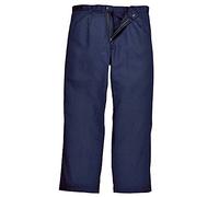 Portwest BZ30 Bizweld Work FR Trousers Flame Resistant Elasticated Waist | Navy, Medium, EN ISO 11612, EN ISO 11611, EN 61482-2, Straight Fit, 40+ UPF Rated Fabric, Side Pockets, Rule Pocket