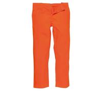 Portwest BZ30 Bizweld Work FR Trousers Flame Resistant Elasticated Waist | Orange, Large, EN ISO 11612, EN ISO 11611, EN 61482-2, Regular Fit, 40+ UPF Rated Fabric, Side Pockets, Rule Pocket