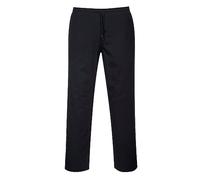 Portwest C070 Elasticated Drawstring Chef Trousers Protective Safety Pants Stain Resistant Durable Workwear Unisex Professional Modern Chesfswear, Black, XXL