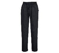 Portwest C076 Cotton Mesh Air Chef Trousers Black Waist: L Inside Leg: L 31"