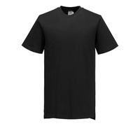 Portwest C195 Cotton Mesh Air Pro T Shirt Short Sleeve Chefs Workwear 100 Percent Cotton Breathable Mesh Back Unisex Catering Kitchen Uniform, Black, XXXL