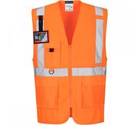 Portwest Executive Tablet Pocket Hi Vis Vest Orange 2XL