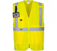 Portwest Executive Tablet Pocket Hi Vis Vest Yellow M