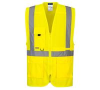 Portwest C357 Hi-Vis Tablet Pocket Executive Zipped Vest Multi Pockets - Yellow