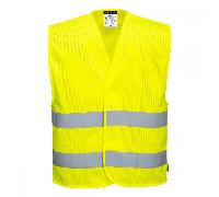 Portwest C374 Hi-Vis Mesh Two Band Vest Yellow 4XL-5XL Colour: Yellow, 4XL-5XL