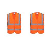 Portwest C375 Hi-Vis Band and Brace Safety Vest Orange, Large (Pack of 2)