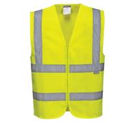 Portwest C375 Hi-Vis Zip Safety Vest Lightweight Warp Knit High Visibility | Certified Protection, Class Two Rating, Rail Compliant, Fifty Washes