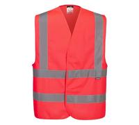 Portwest C375 Hi-Vis Zip Safety Vest Lightweight Warp Knit High Visibility | Certified Protection, Class Two Rating, Rail Compliant, Fifty Washes