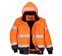 Portwest C465 Hi-Vis 3-in-1 Contrast Bomber Jacket Long Sleeve Waterproof