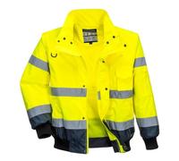 Portwest C465 Hi-Vis 3-in-1 Contrast Bomber Jacket Long Sleeve Waterproof