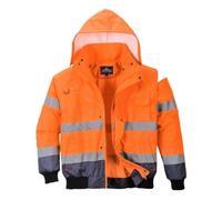 Portwest C465 Hi-Vis 3-in-1 Contrast Bomber Jacket Orange/Navy, Medium
