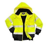 Portwest C465 Hi-Vis 3-in-1 Contrast Bomber Jacket Yellow/Black, Small