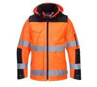 Portwest C469 Hi-Vis 3-in-1 Contrast Winter Pro Jacket Inner Knitted Cuff | Orange/Black, Small, EN ISO 20471 Class 3, EN 343 Class 3:1, EN 342, Regular Fit, Two Lower Patch Pockets, Sleeve Pocket