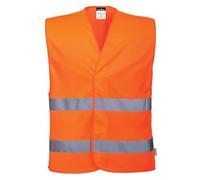 Portwest C474 Hi-Vis Safety Vest Dual Band High Visibility Waistcoat | Warp Knit Polyester, Certified Class 2, Reflective Tape, Lightweight Build