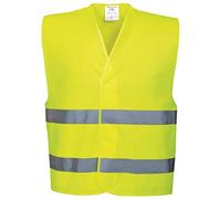 Portwest C474 Hi-Vis Two Band Vest Machine Washable Reflective Warp Knit