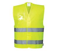 Portwest C475 Hi-Vis Two Band Dual ID Holder Vest Pull-On Design Polyester | Yellow, Large/X Large, EN ISO 20471 Class 2, CE Certified, UKCA Marked, Regular Fit, Reflective Tape, Lightweight, Rail