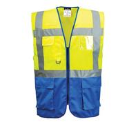 Portwest Warsaw Executive Vest, Size: S, Colour: Yellow/Royal, C476YRBS